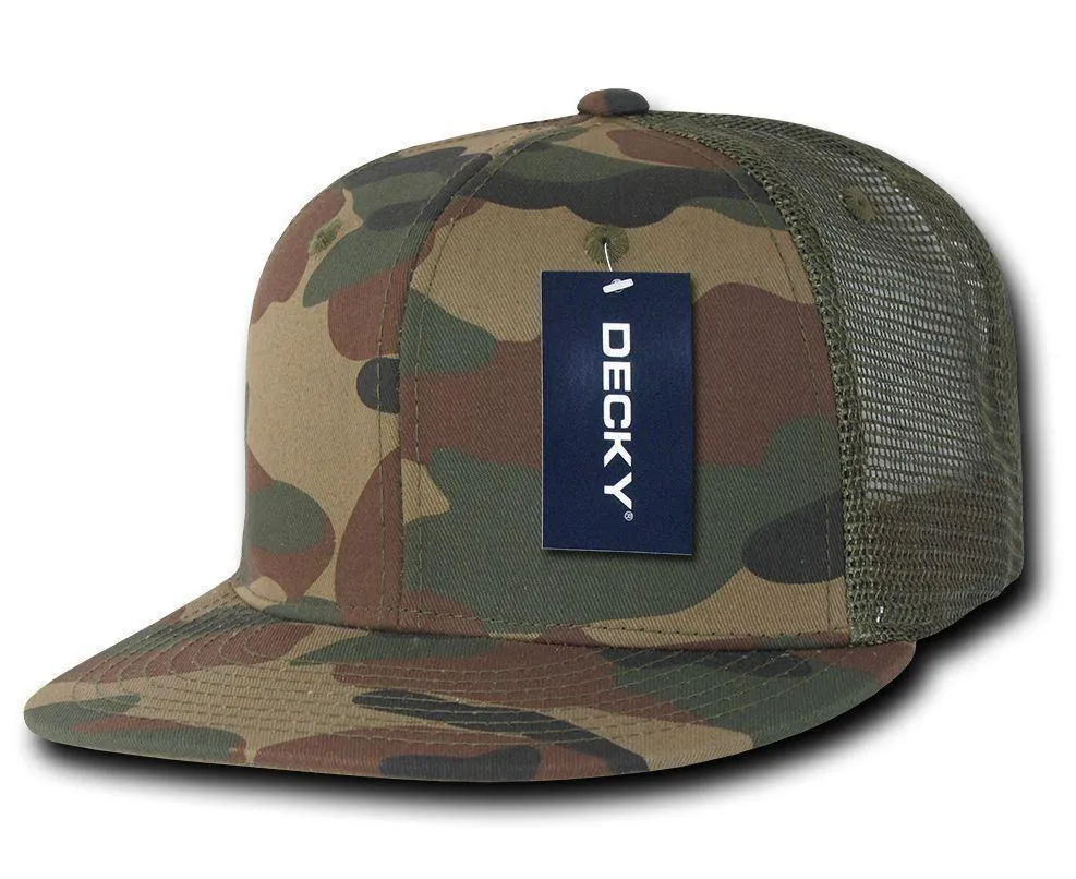 1 Dozen Camouflage Flat Bill Foam Mesh Trucker Hats Caps Snapback Wholesale Bulk