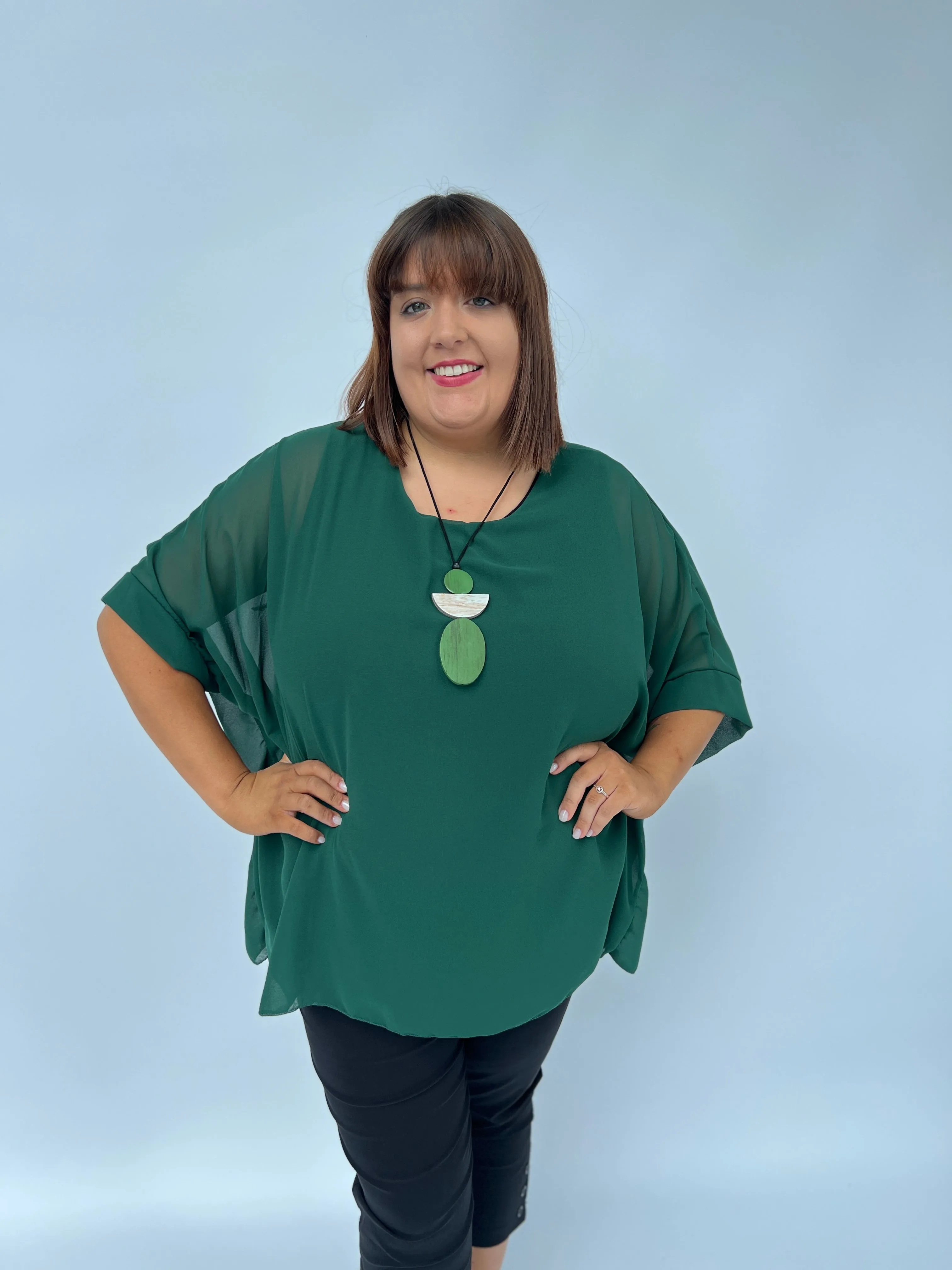 Alice Blouse in Forest Green