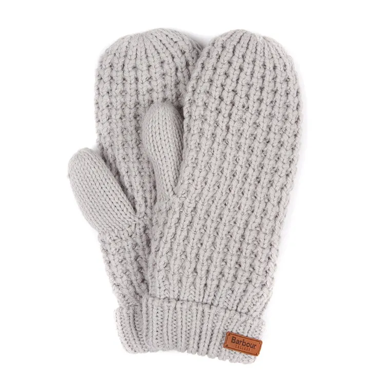 Barbour Ladies Fleece Lined Snood and Mitt Set - Ice White