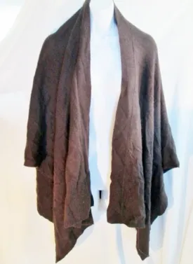 BCBGMaxAzria Knit Shawl Cape Wrap Coverup Stole BROWN ANGORA CASHMERE WOOL