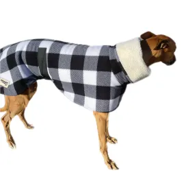 Black & white lumberjack greyhound deluxe style rug polar fleece washable extra wide neck