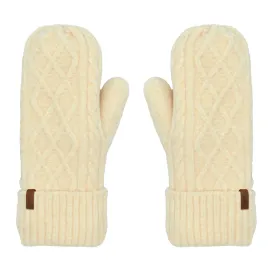 Cable Knit White Chenille - Mittens Adult