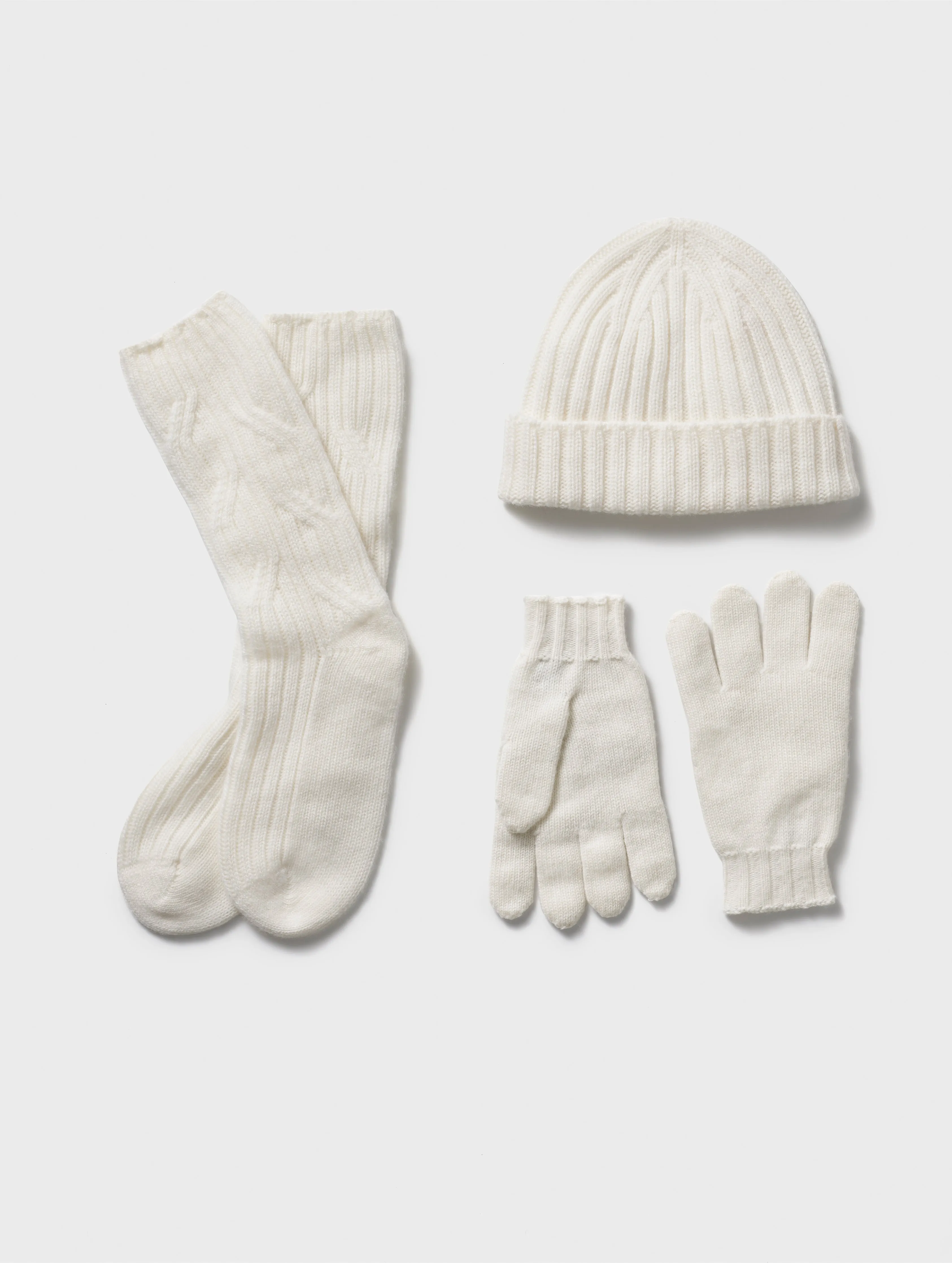 Cashmere Accessories Set - Winter White