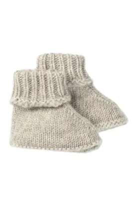 Cashmere Baby Bootees, Earl Grey grey 0-3 Months