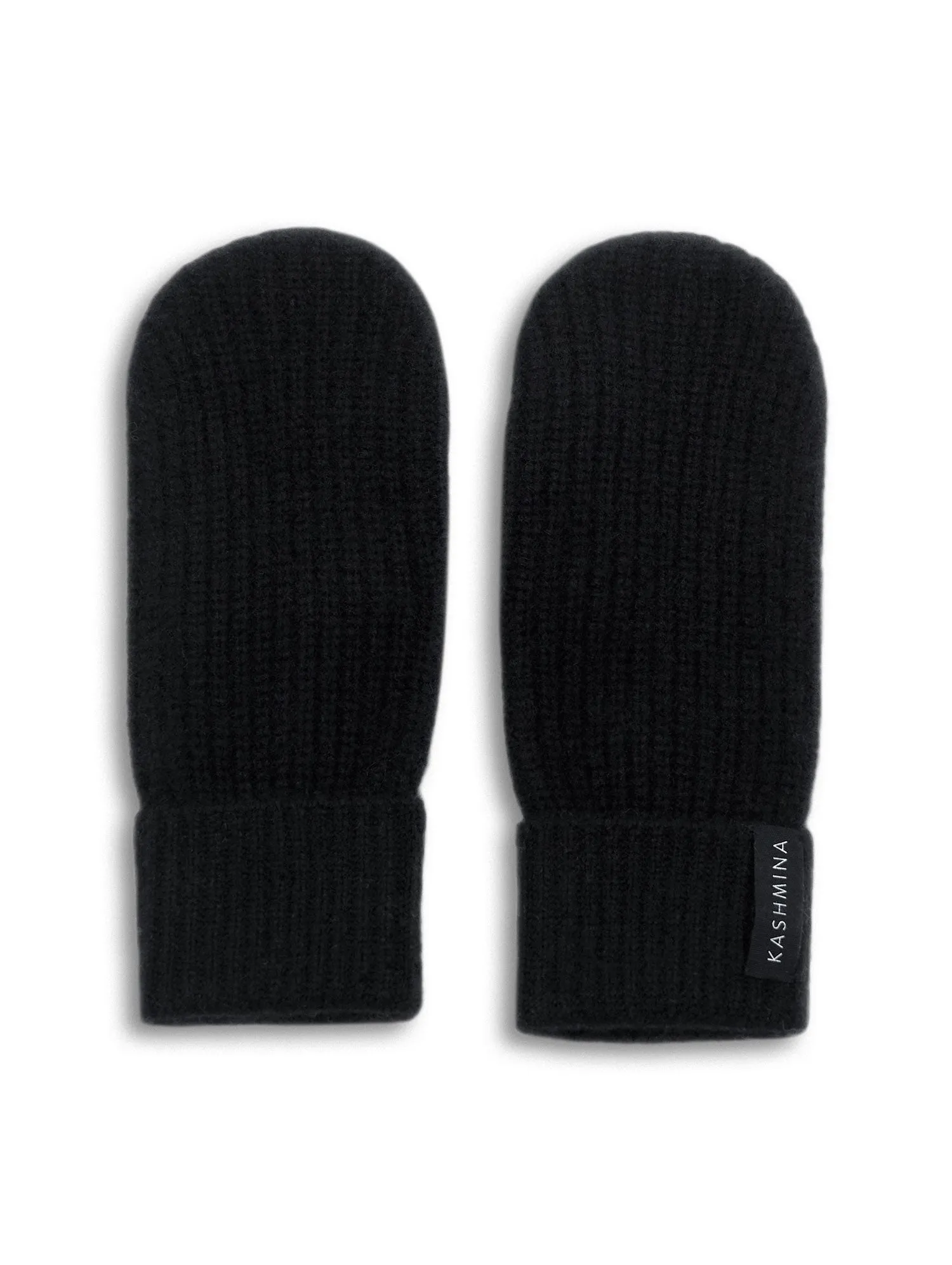 Cashmere thumb mittens "Elva" - Black