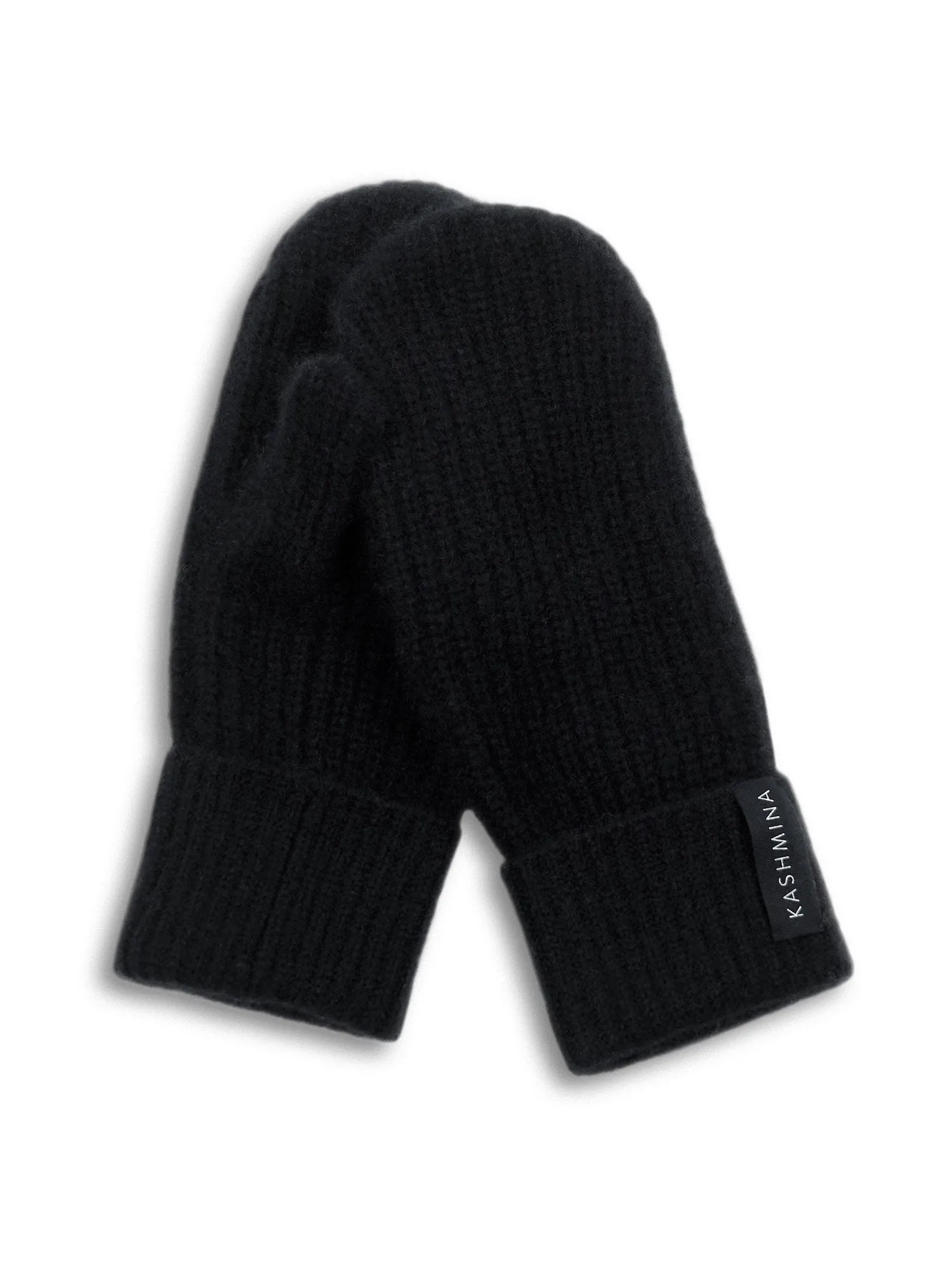 Cashmere thumb mittens "Elva" - Black