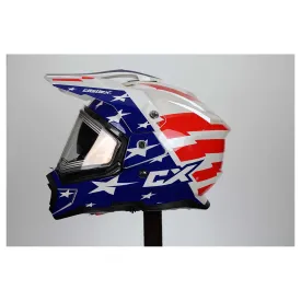 Castle X CX200 Liberty Dual Sport Electric Snow Helmet (Gloss Red/White/Black - 2X-Large)