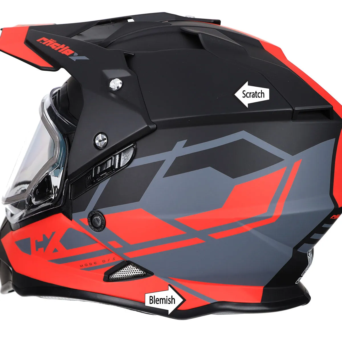 Castle X Mode Dual Sport SV Trance Snow Helmet (Matte Red - Small)