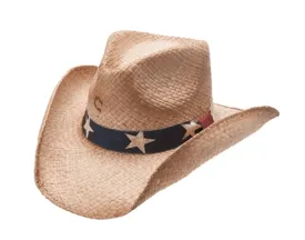 Charlie 1 Horse Women's Stars & Stripes Straw Cowgirl Hat CSSTRS-4036