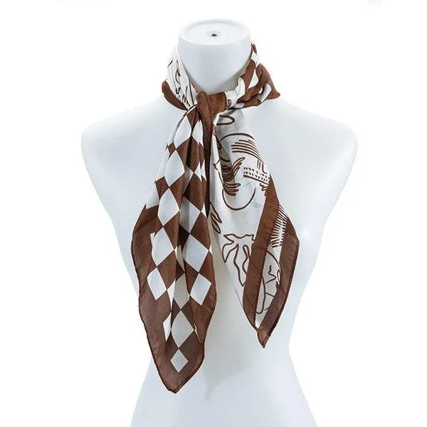 Checkered Silk Fashion Scarf