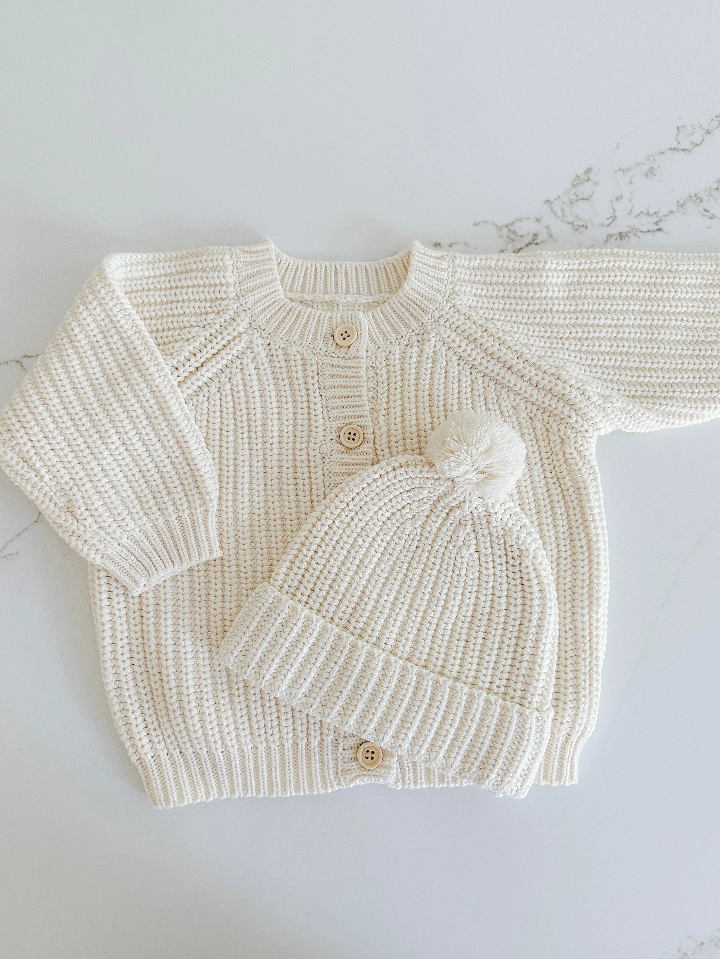 Chunky Knit Cardigan - Oat