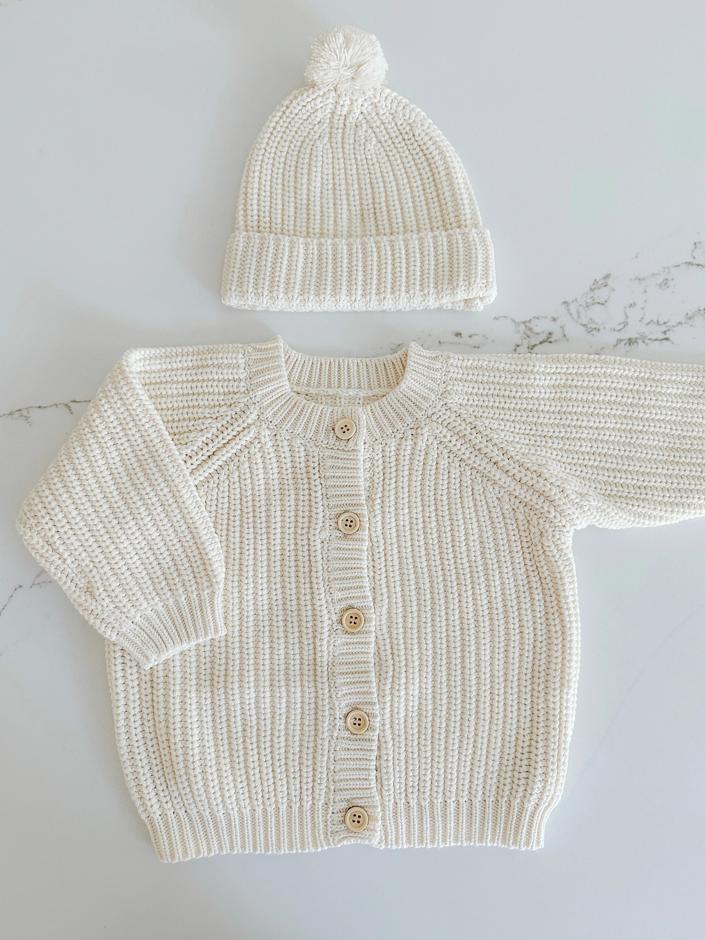 Chunky Knit Cardigan - Oat