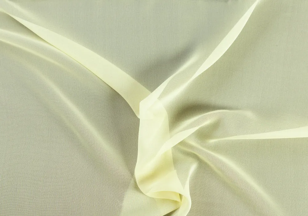 Creamy Daffodil Silk Chiffon