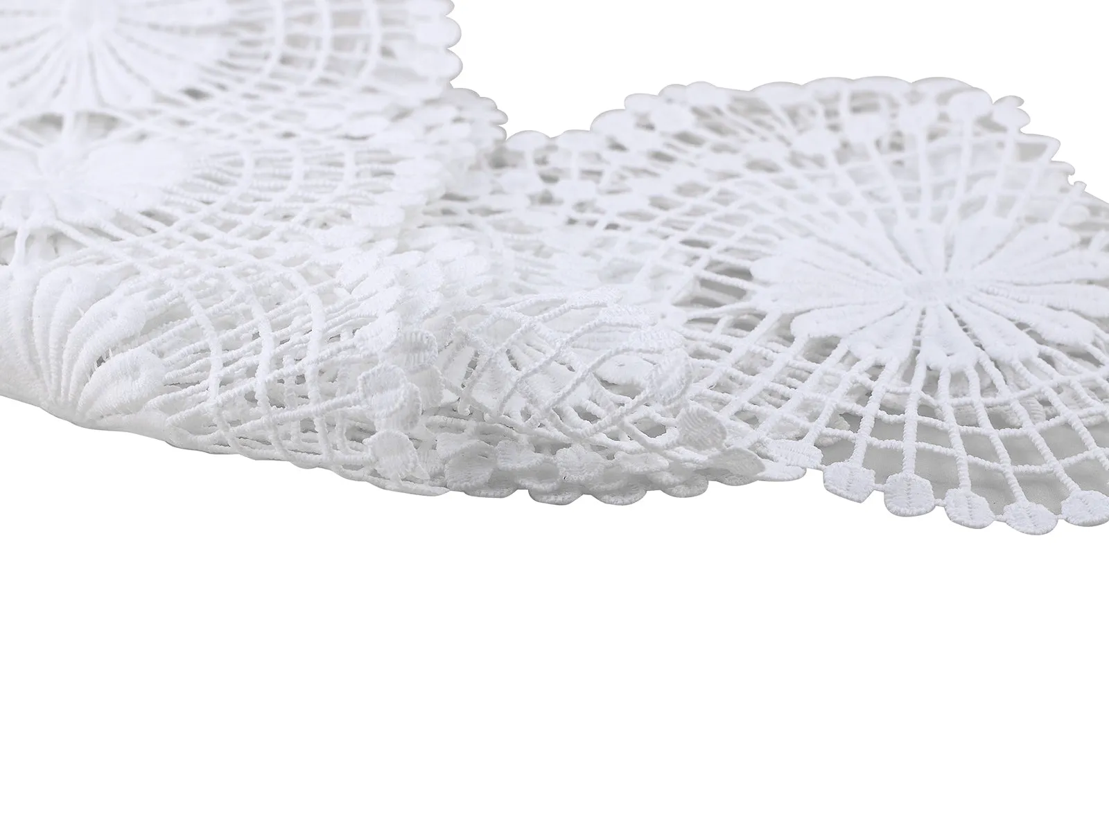 Decorative Broad White Guipure Lace Trim