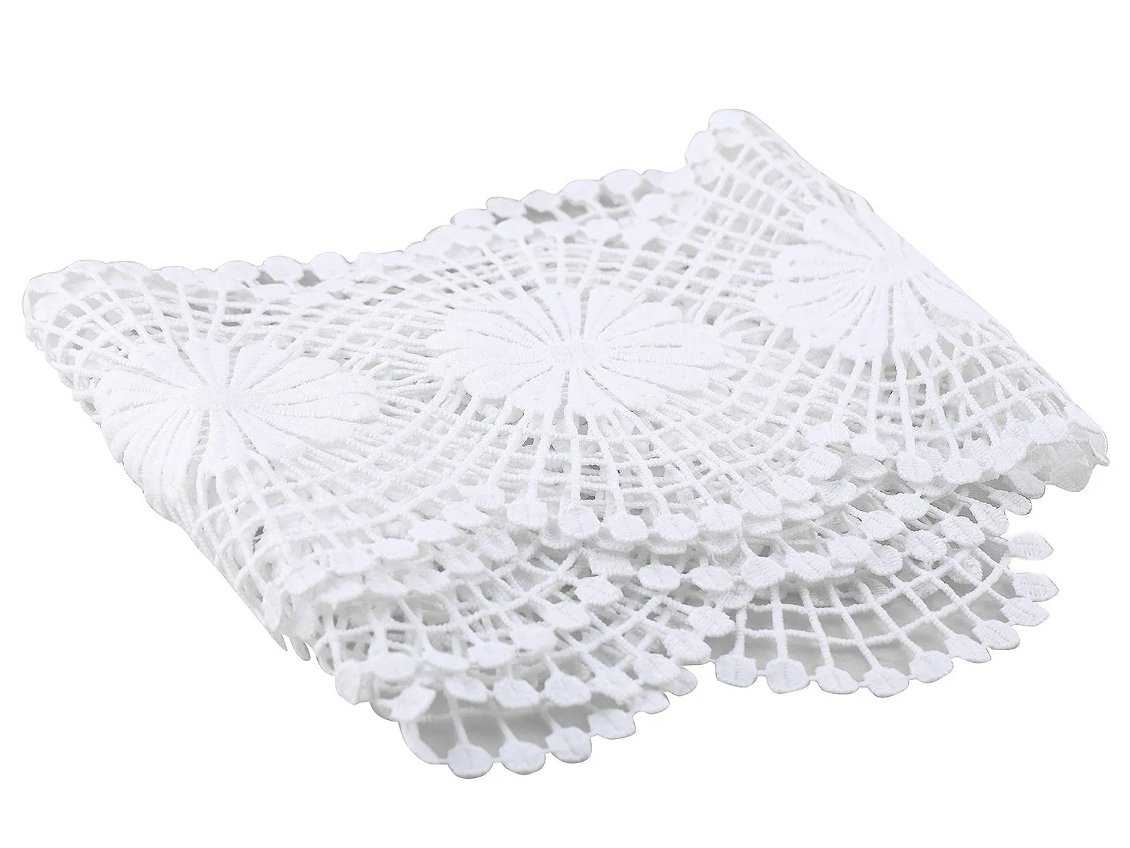 Decorative Broad White Guipure Lace Trim