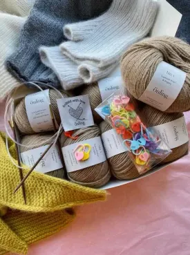 Easy Peasy Beginner knitting box in Önling No 1 (merino and angora)