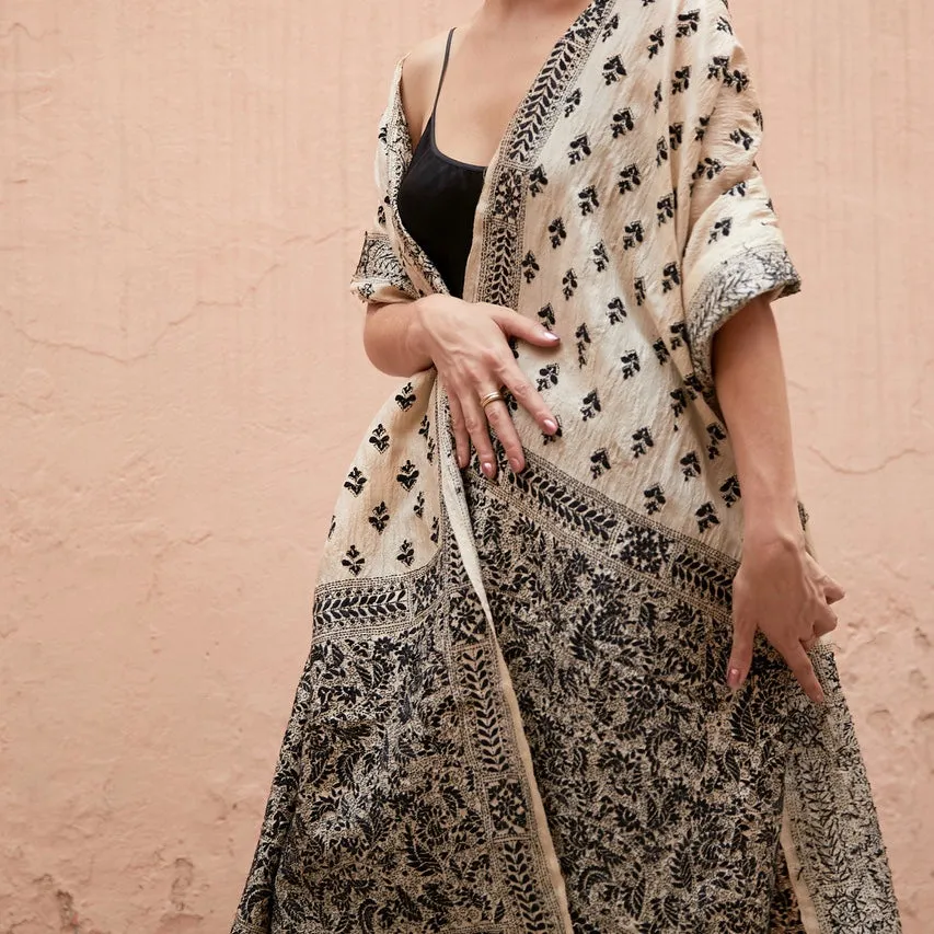 Ella - Exquisite Hand Embroidered Nakshi Kantha Wrap