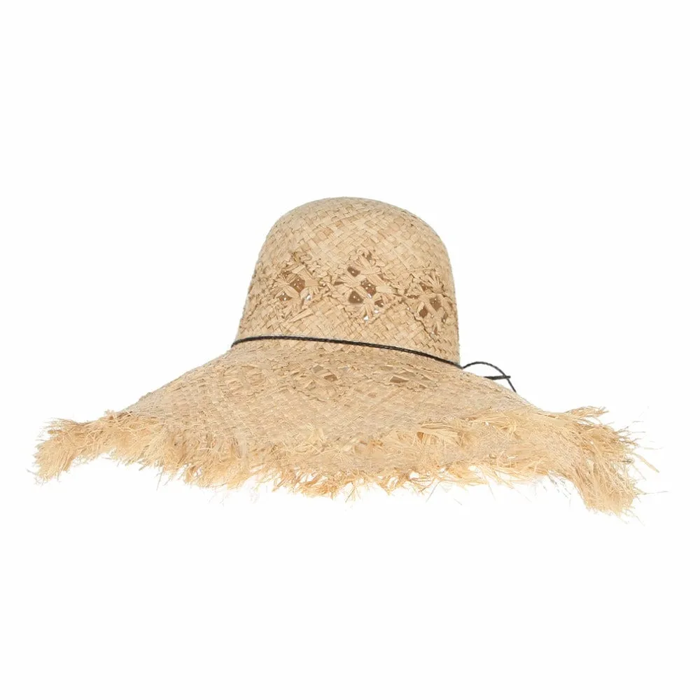 Fashionable Large Fluffy Floppy Straw Hat Summer Beach Straw Hat For Women