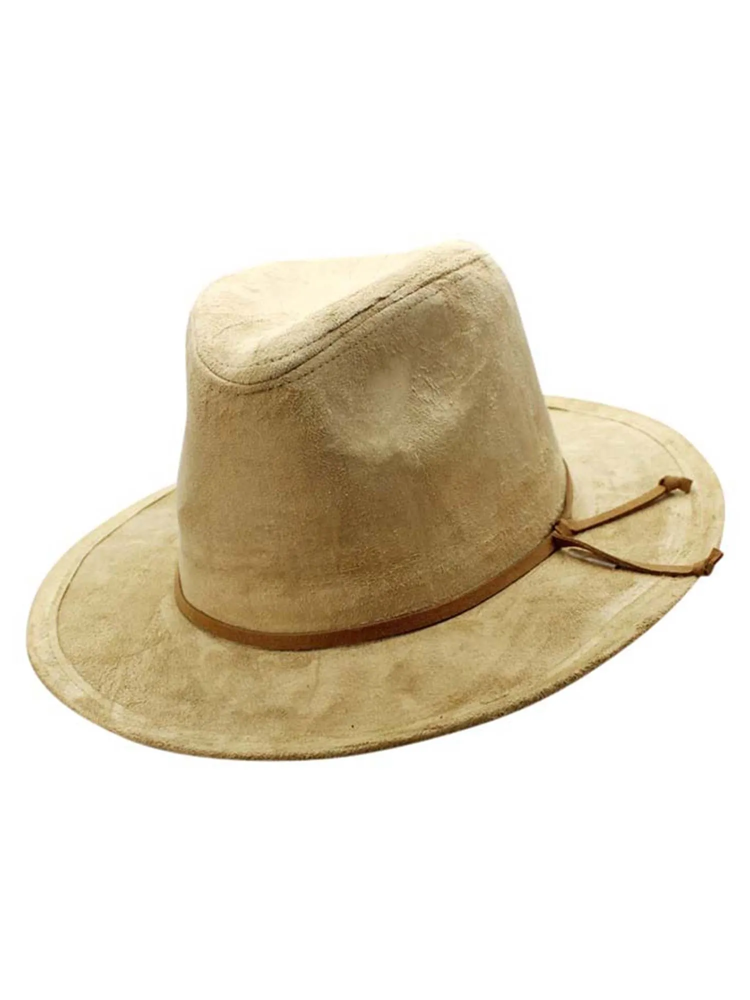 Faux Suede Pinch Top Panama Style Fedora Hat