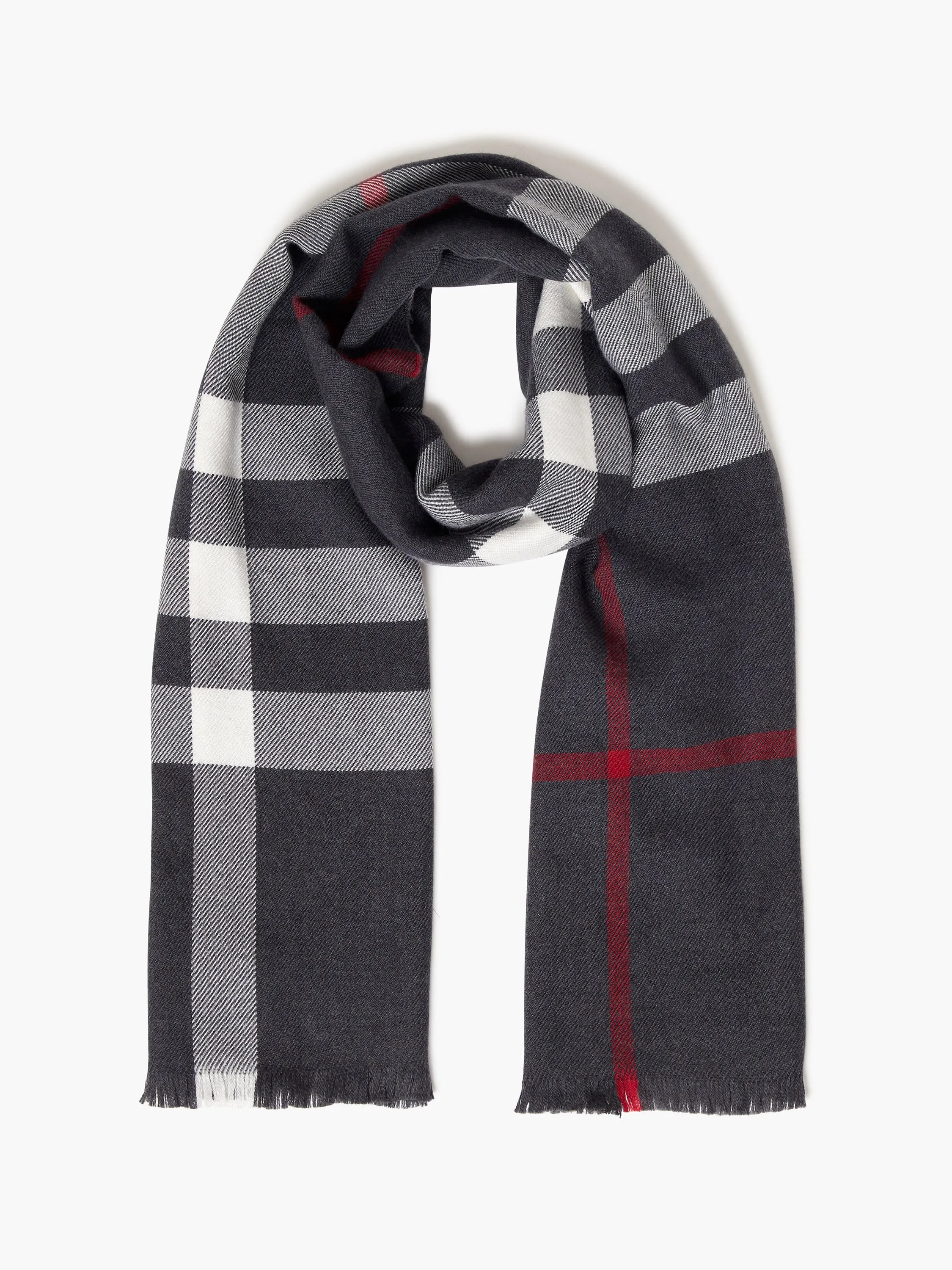 FOXFORD Classic Checkered Merino Wool Scarf