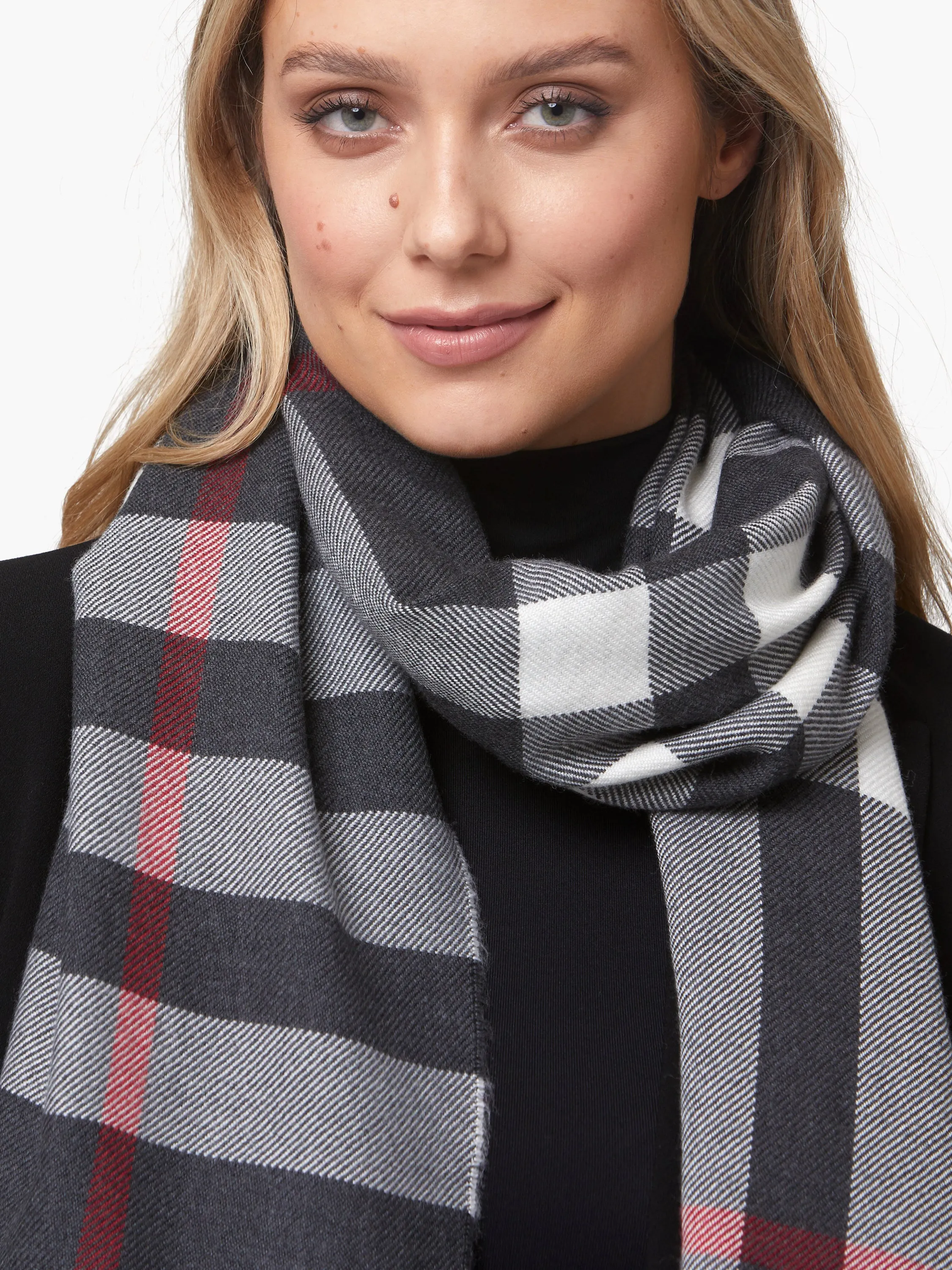 FOXFORD Classic Checkered Merino Wool Scarf