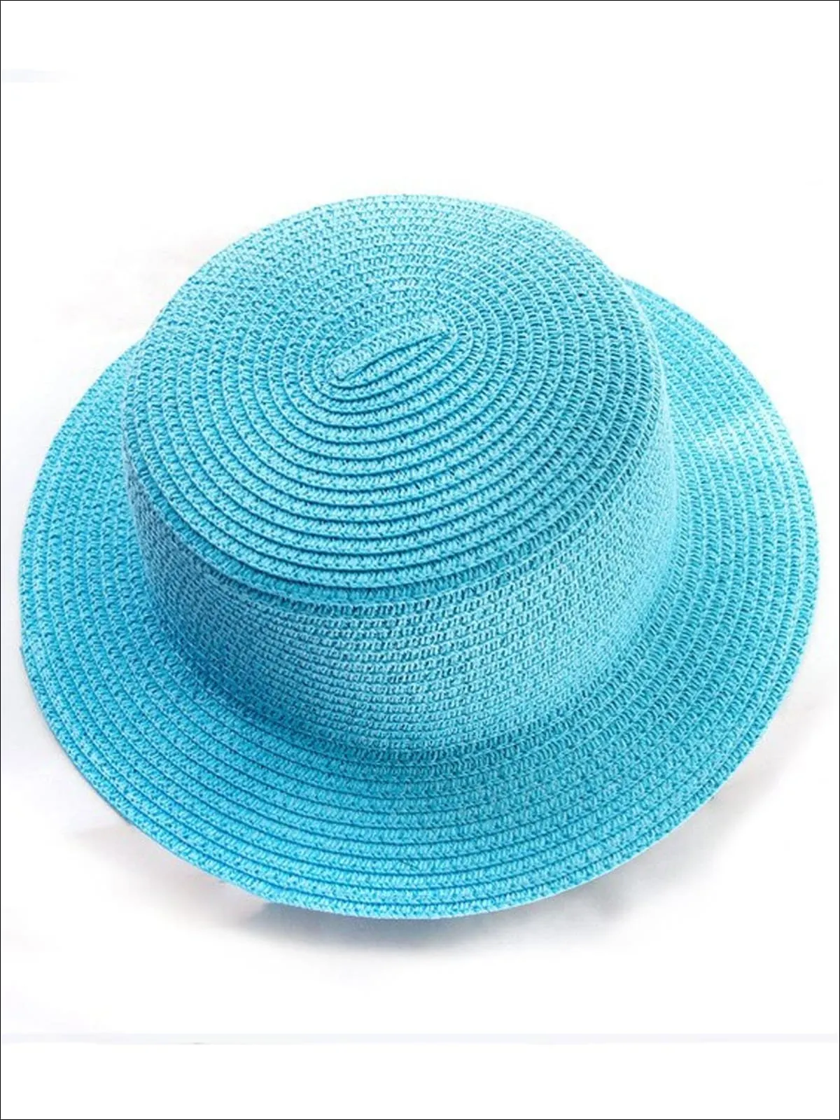 Girls Solid Color Straw Sun Hat