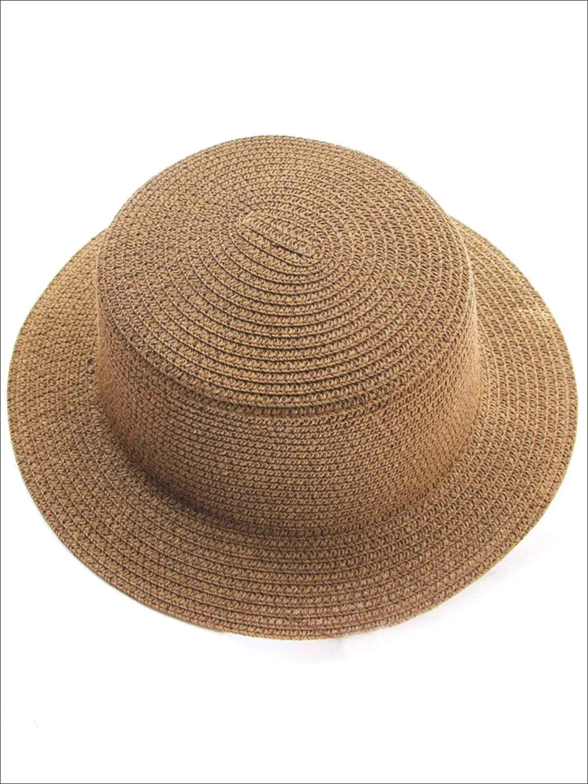 Girls Solid Color Straw Sun Hat