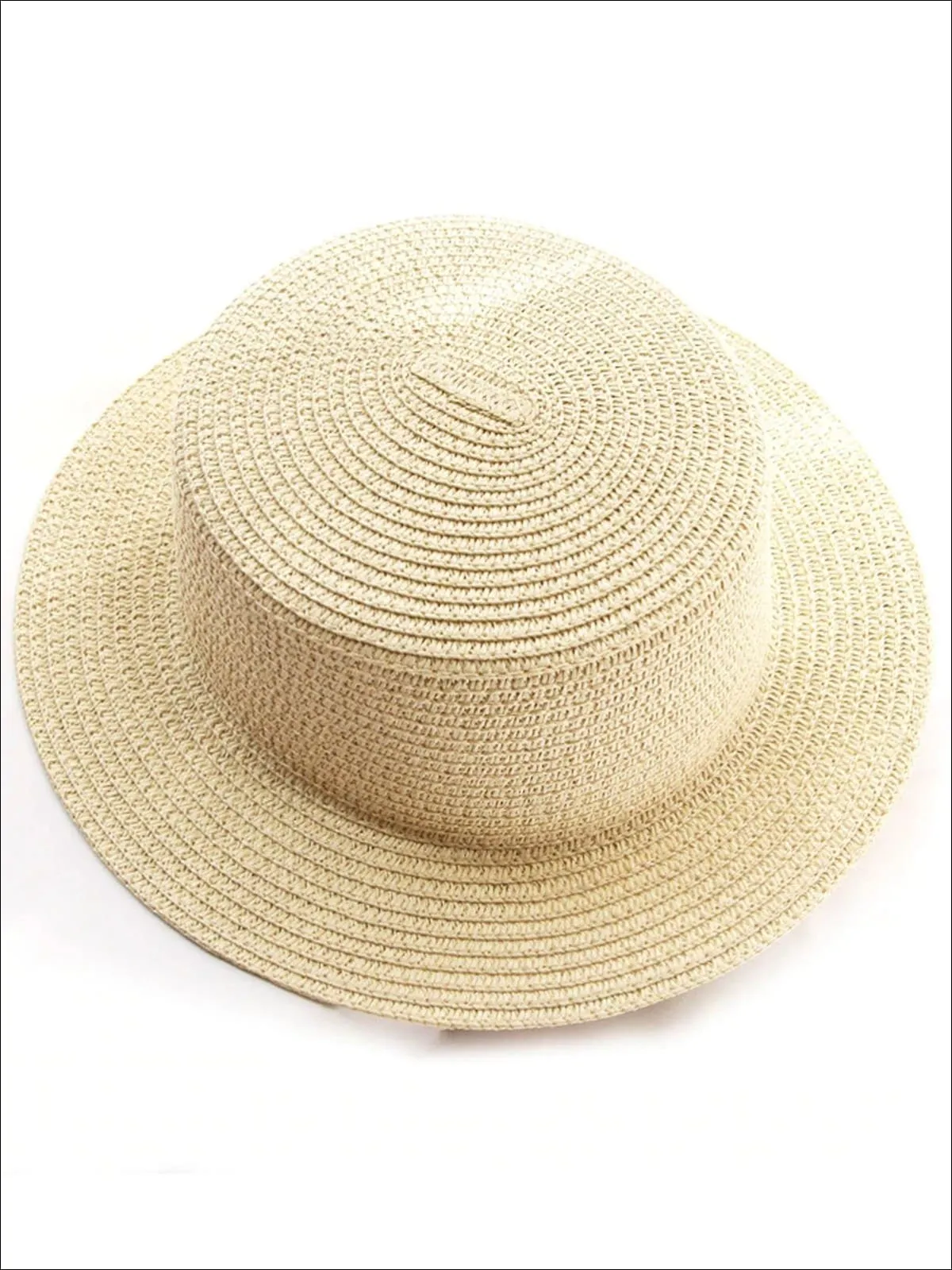 Girls Solid Color Straw Sun Hat