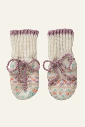 Hand Knitted Cashmere Fairisle Baby Mittens