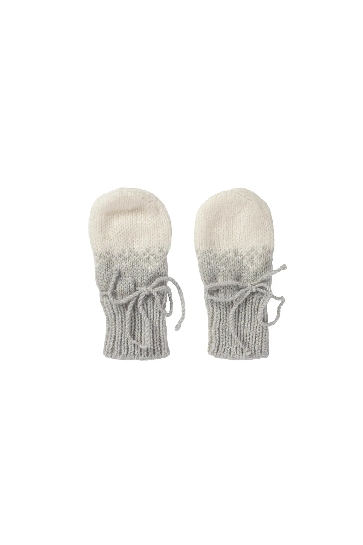 Hand Knitted Grey Ombre Cashmere Baby Mittens