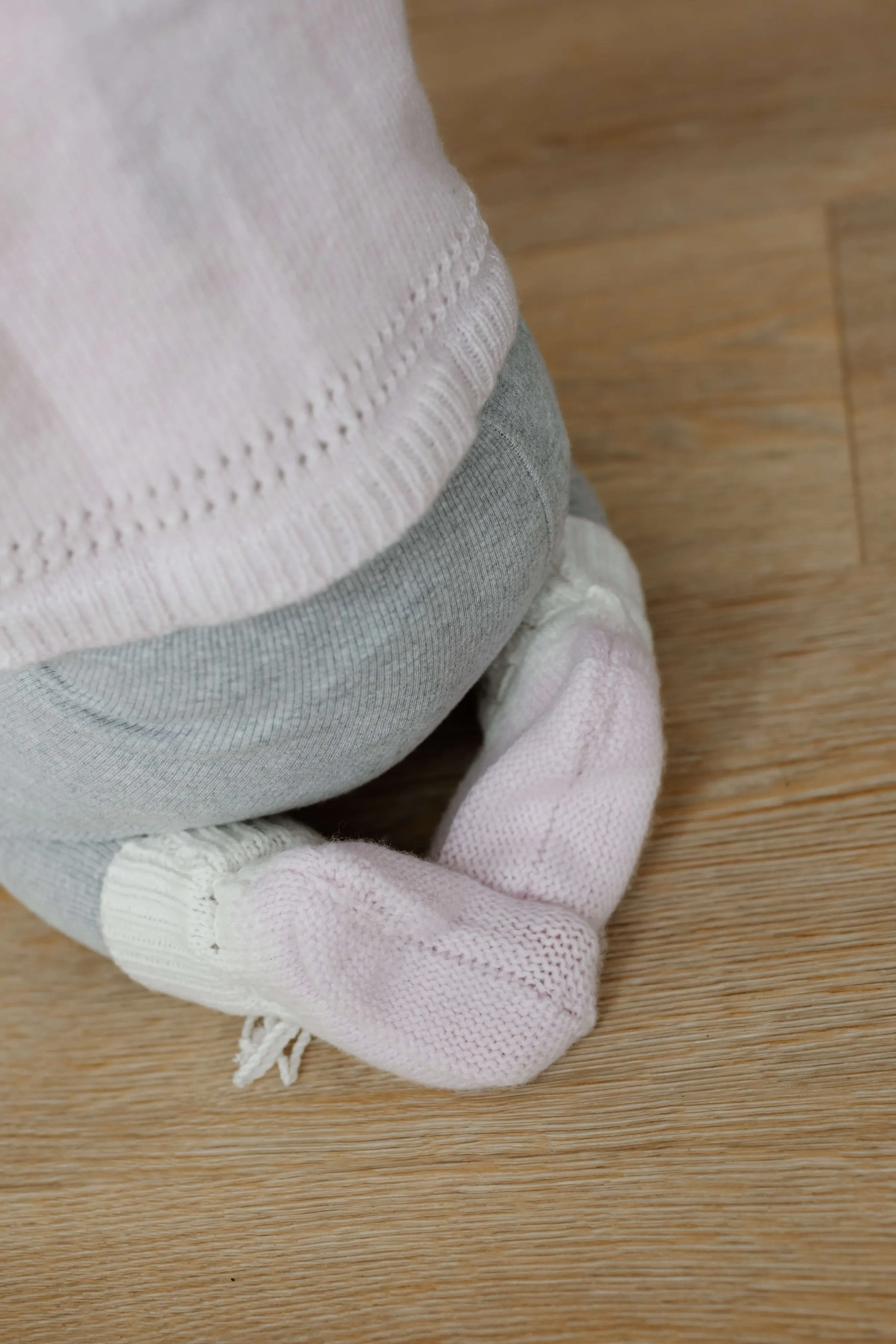 Hand Knitted Pink Ombre Cashmere Baby Booties