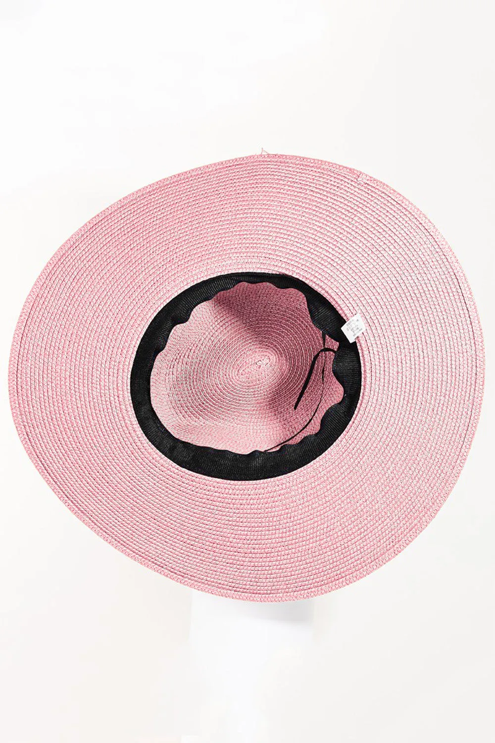 Hot Girl Fame Straw Braided Rope Accent Fedora Hat In Pink