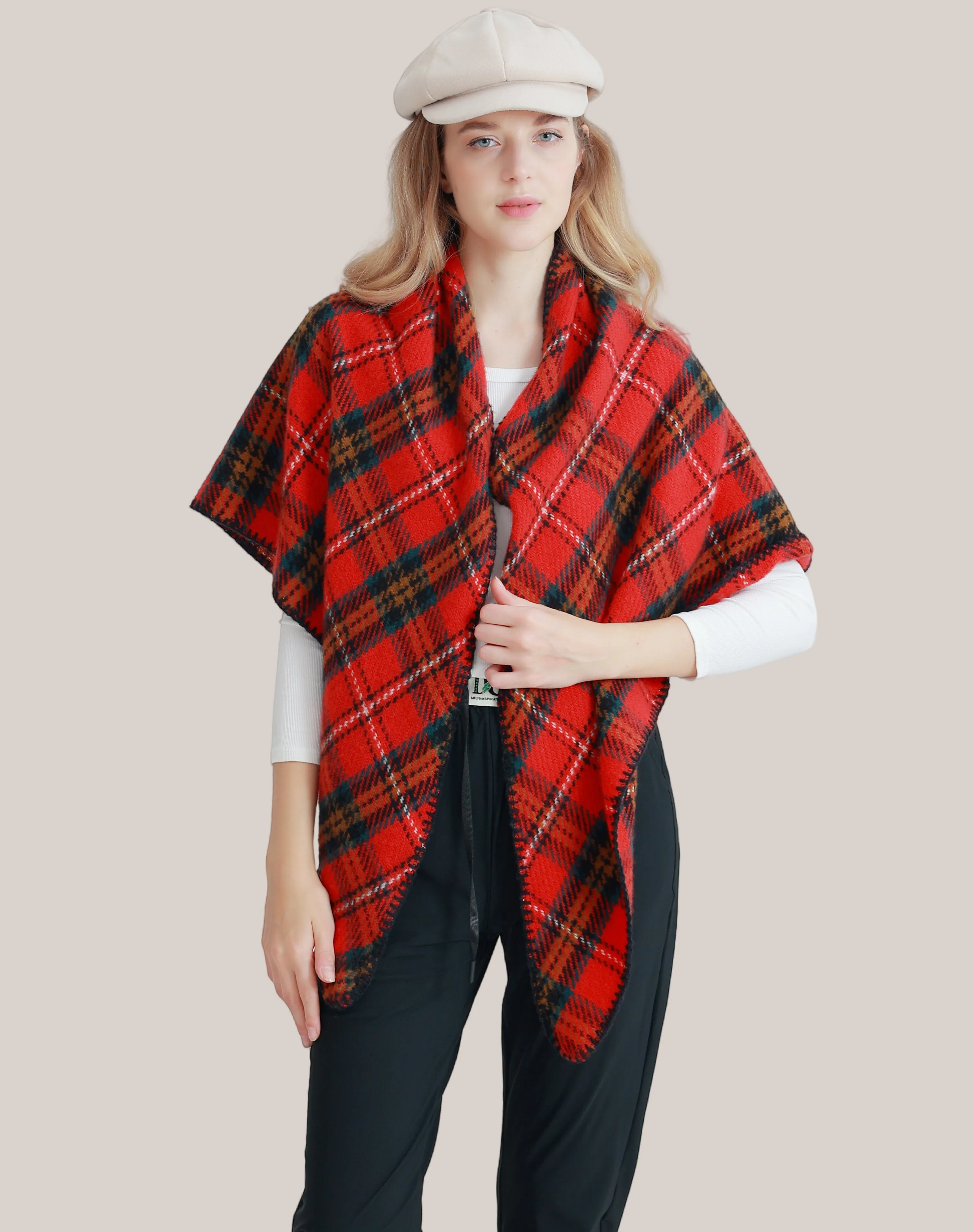 JC023506 Triangular Plaid Scarf