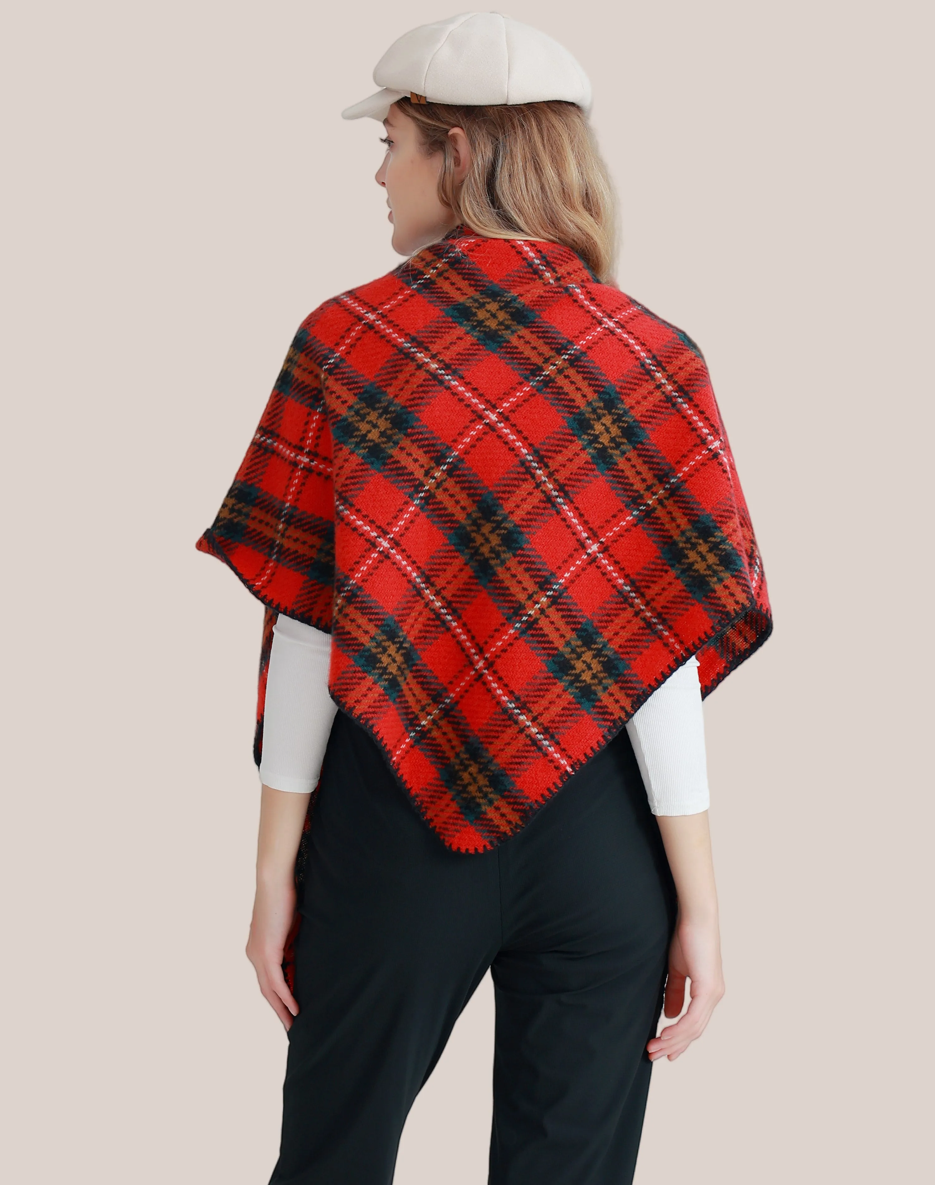 JC023506 Triangular Plaid Scarf