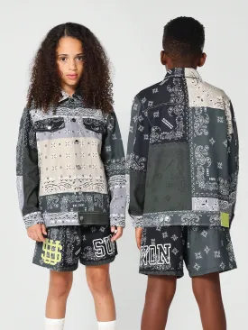 Kids Unisex Western Jacket With All Over Paisley Print