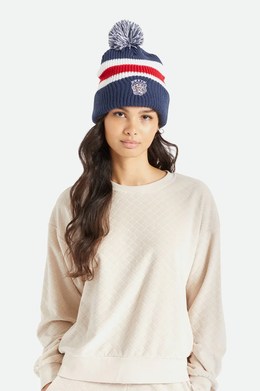 Kit Pom Beanie - Washed Navy/White/Red