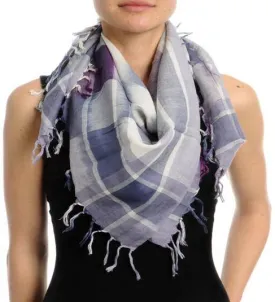 La Fiorentina | Blended Plaid Scarf - Blue