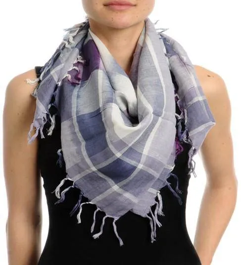 La Fiorentina | Blended Plaid Scarf - Blue