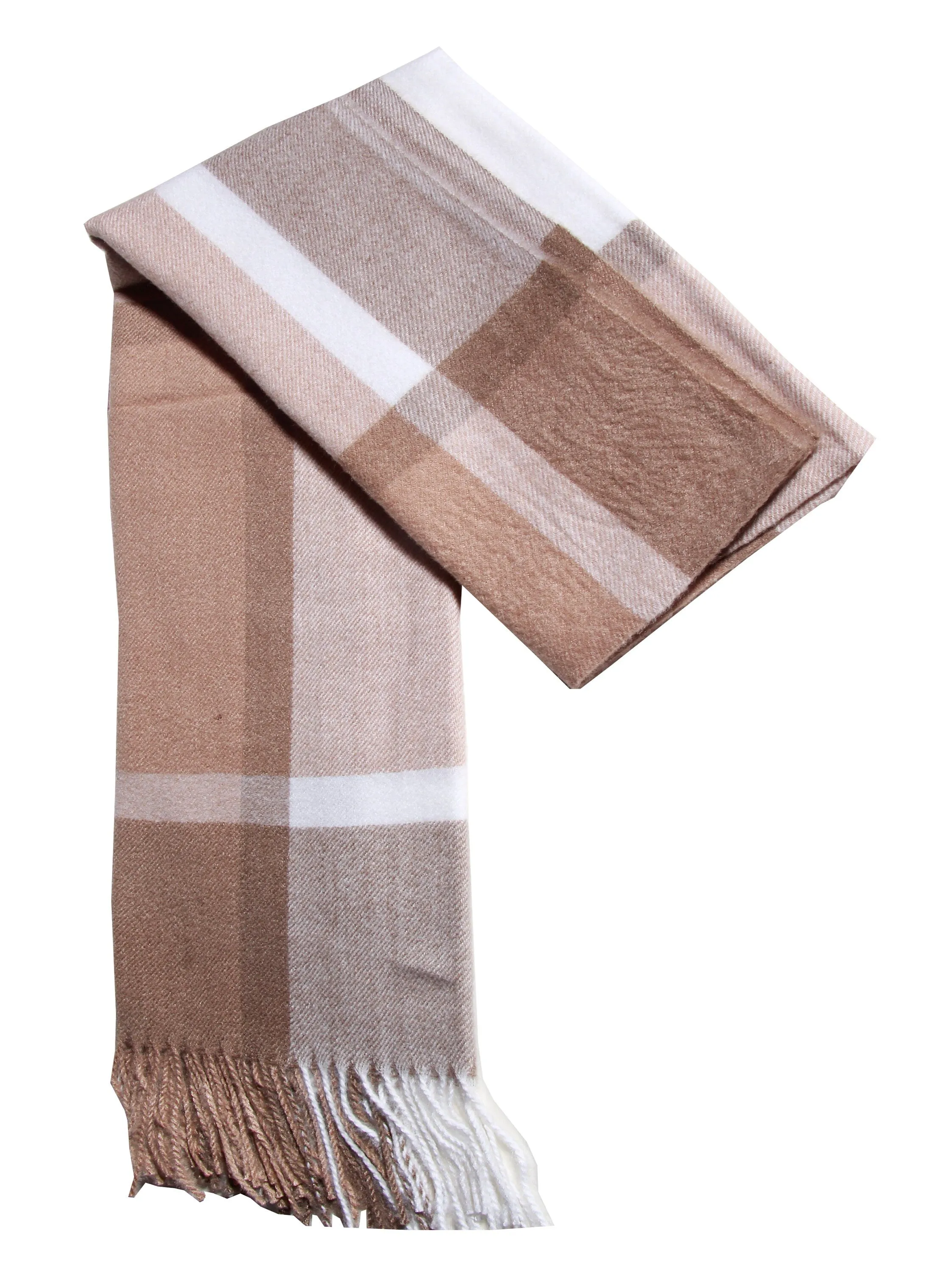 LUXURY Unisex cashmere BEIGE check soft pattern scarf stole shawl  pashmina soft light weight warm Winter fringe Scarf xmas gift  anyone