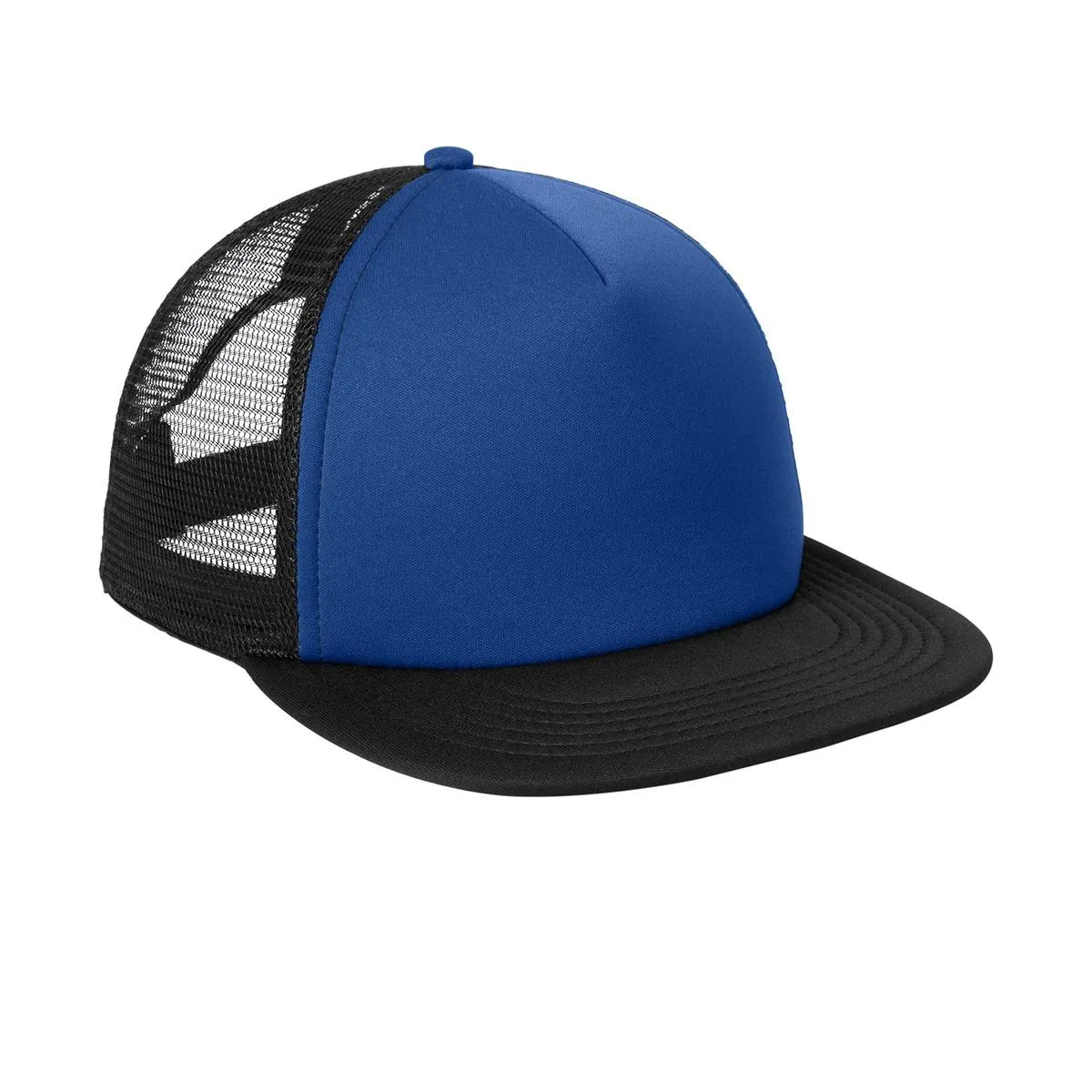 Men's Flat Bill Plastic Snapback Polyester Foam Trucker Cap