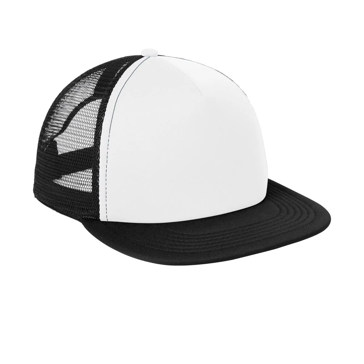 Men's Flat Bill Plastic Snapback Polyester Foam Trucker Cap