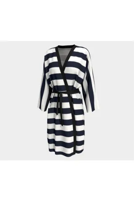 Midnight Blue Stripe Peignoir