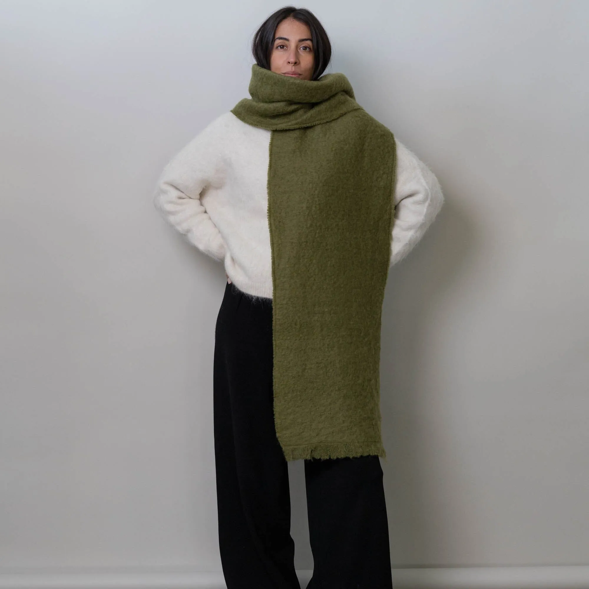 Mohair Scarf | Green