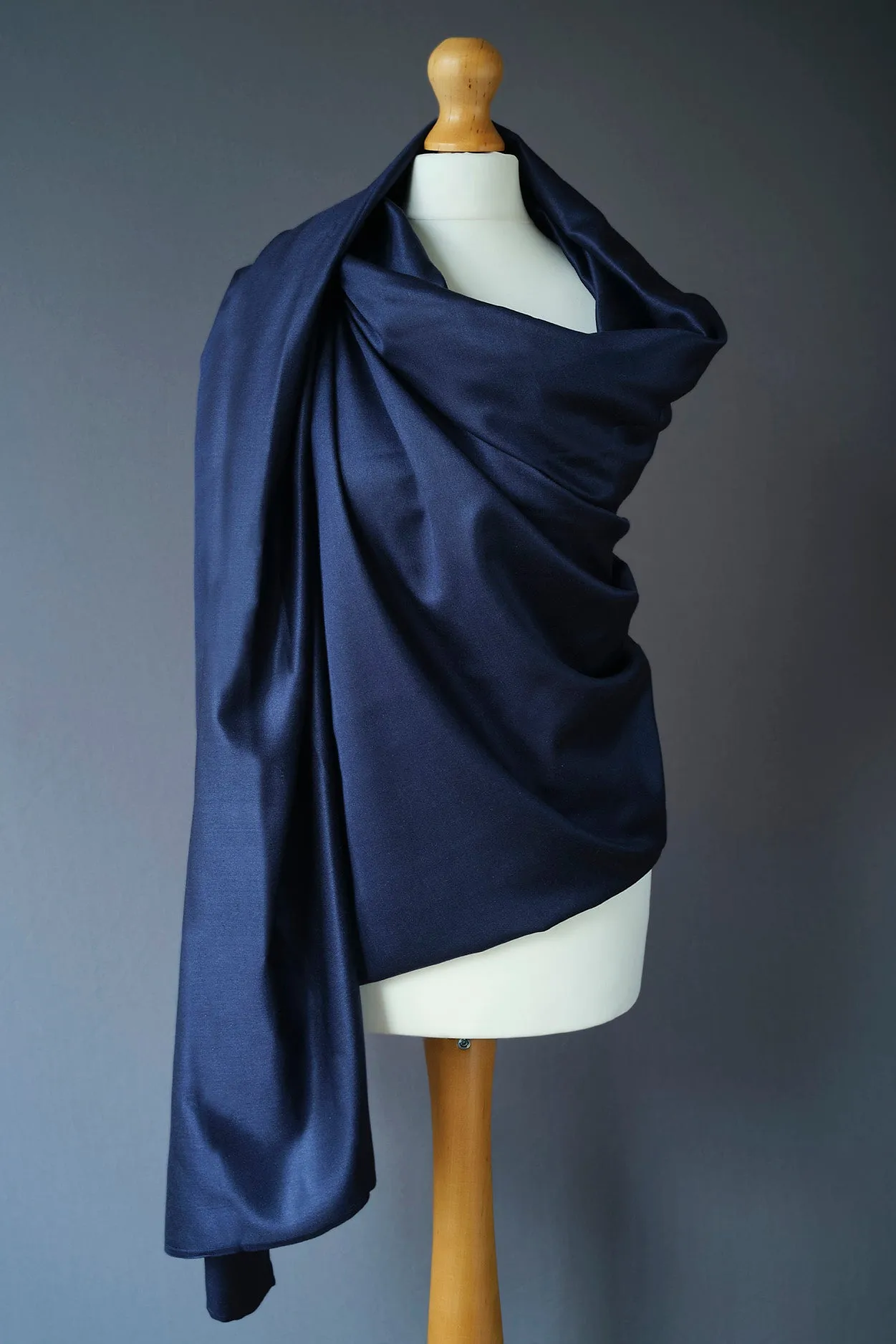 Mulberry Silk Wrap - Midnight Navy