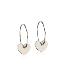 Natural Titanium Ear Ring, Pendant Heart 8 mm Skin Friendly Earrings Ireland