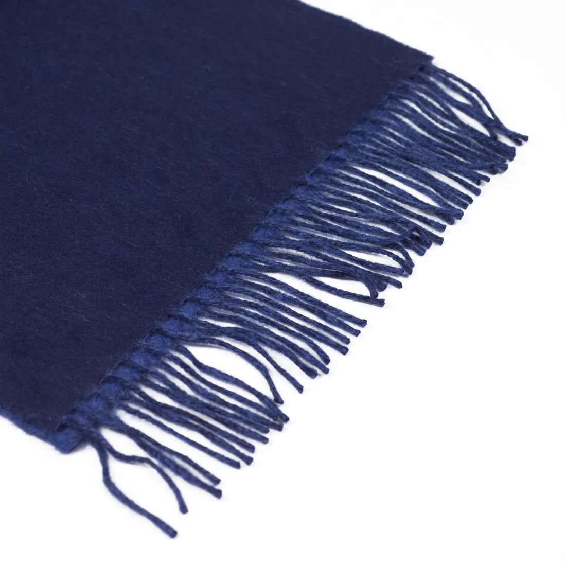 Navy & blue reversible lambswool & angora scarf