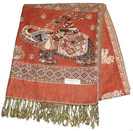 Nepal Hand Made Pashmina Shawl Scarf  Rust