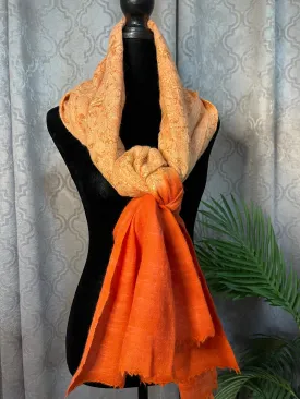 Orange  Angora Scarf