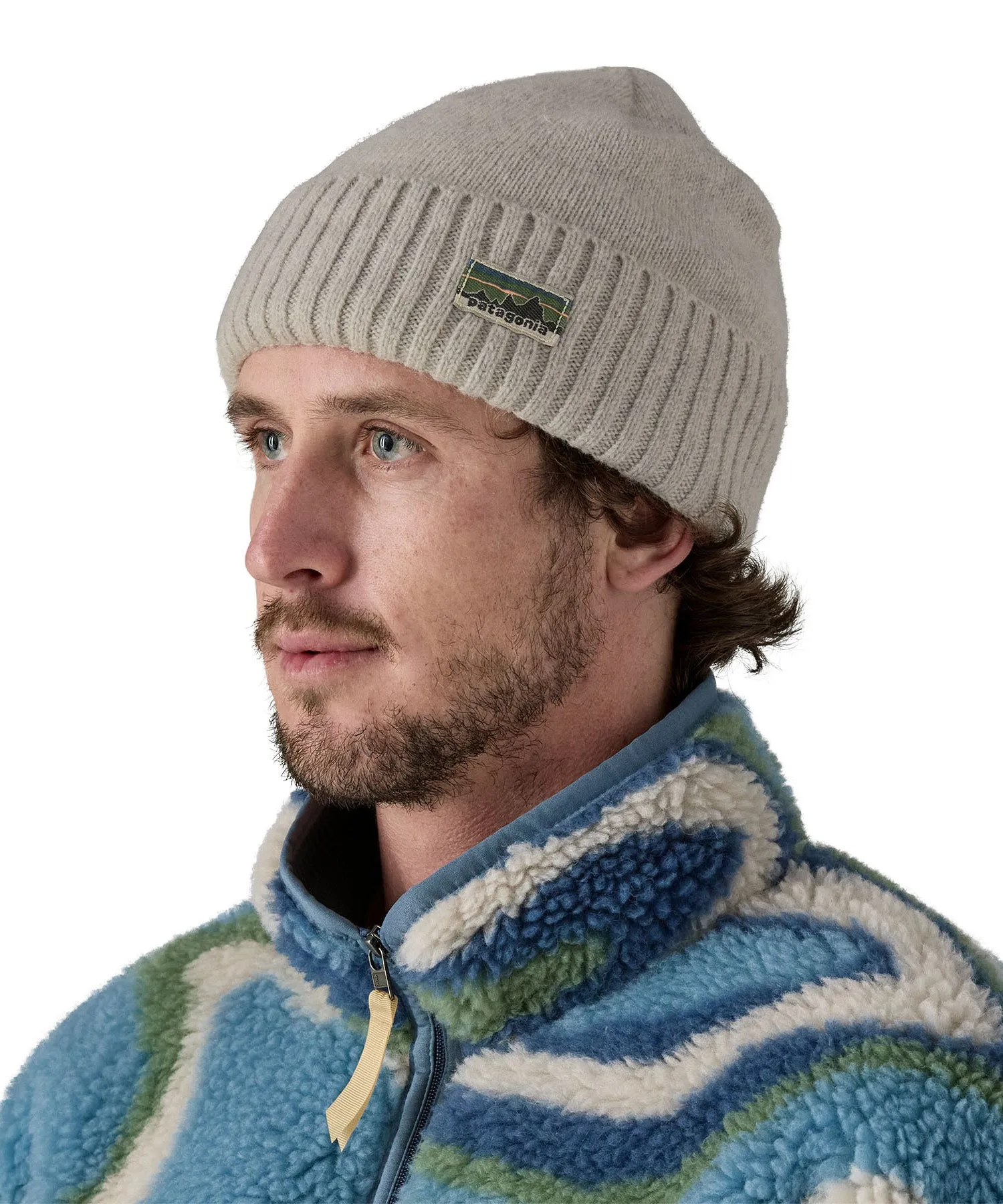 Patagonia Adult Brodeo Beanie Hat - Crisp Grey / OG Label