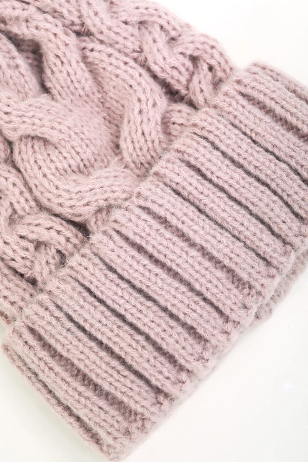 Pink Cable Knit Beanie & Glove Gift Set